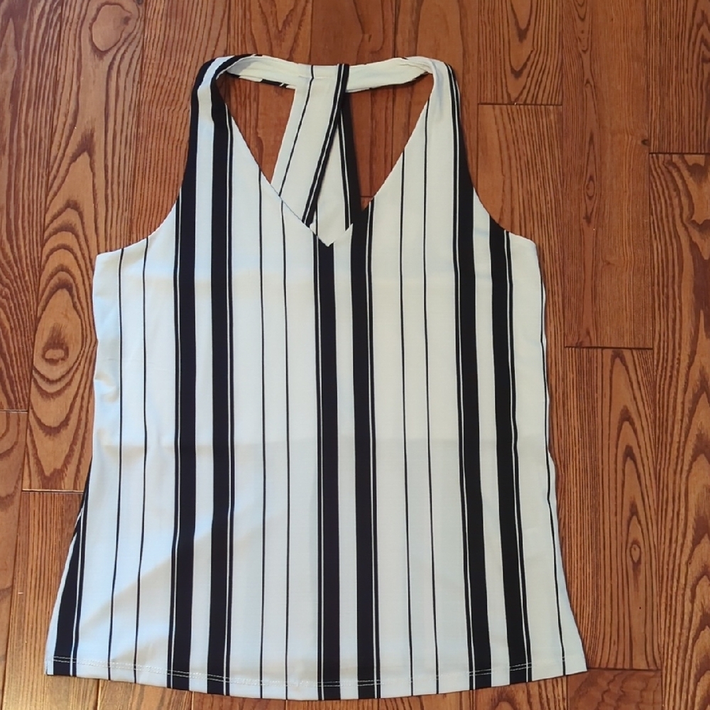 Ricky's Striped Black and White Women's Top